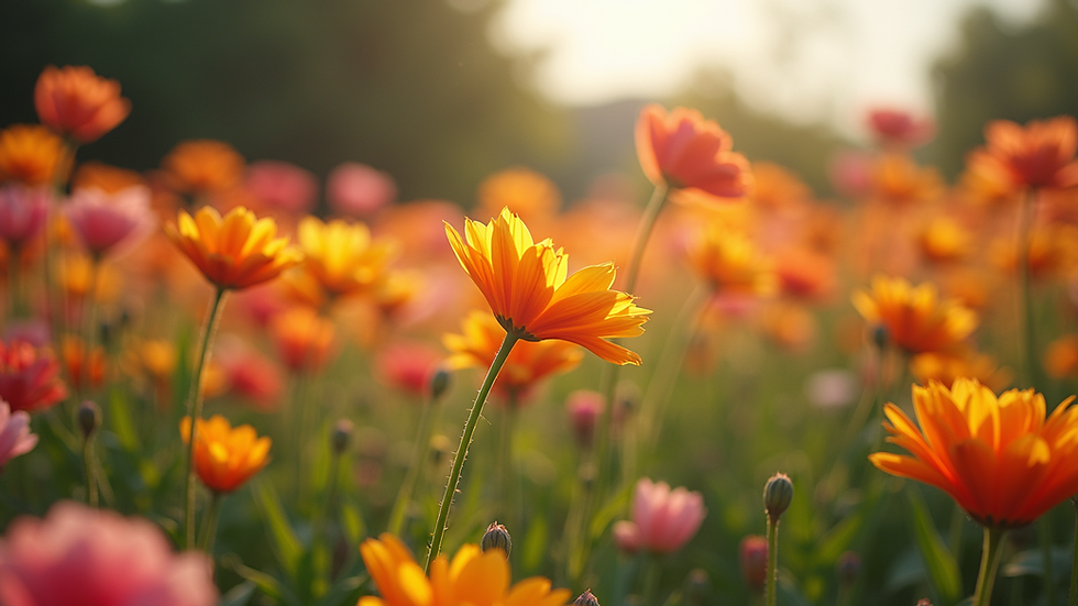 Close-up view of a vibrant flower garden