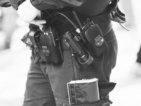 Police offer's utility belt.