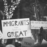 Sign saying "Immigrants make America GREAT"
