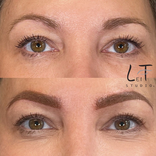 powder brows before and after