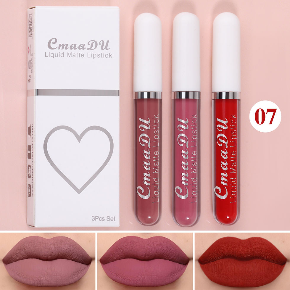 Thumbnail: Matte Lipstick Set (3-Pack) – Long-Lasting, Waterproof Non-Stick Lip Gloss