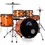 Miniatura: BATERIA ODERY  THE TIGER METAL ORANGE TG200 COM PRATOS E BANCO  COR PRETO.