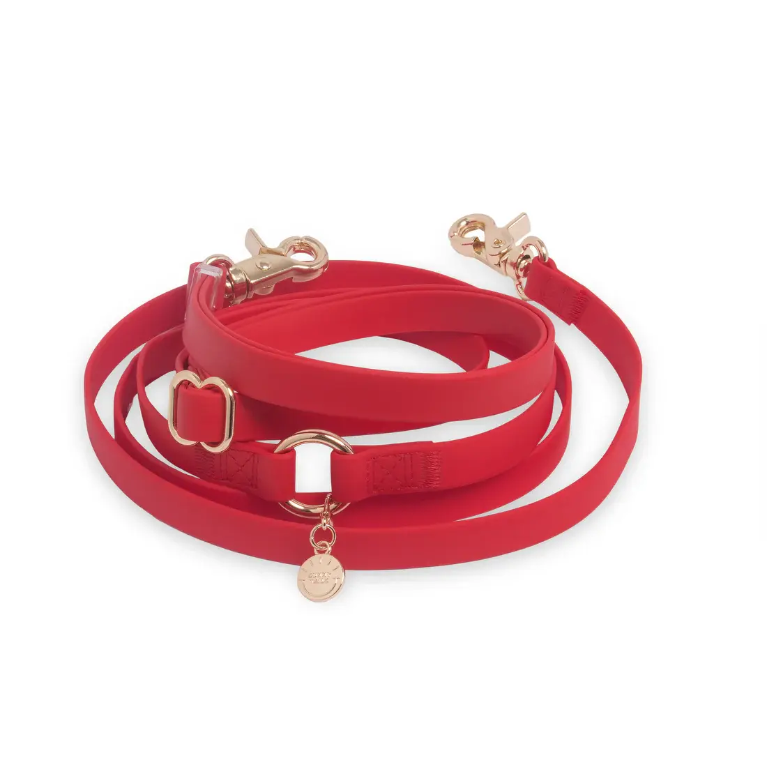 4-in-1 Wide Convertible Hands Free Cloud Dog Leash Cherry Red