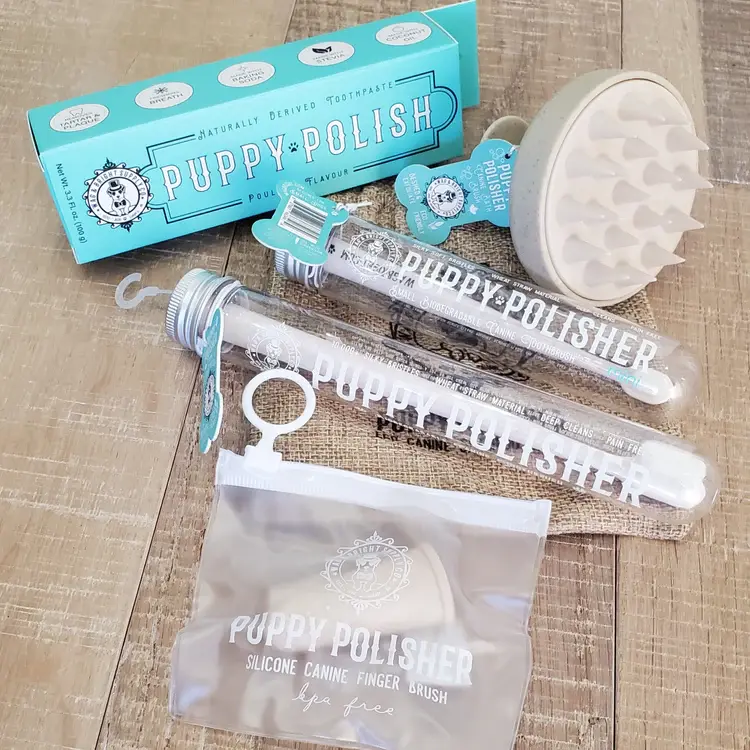 Thumbnail: Wag & Bright- Puppy Polisher Finger Brush & Zip Travel Case TB2