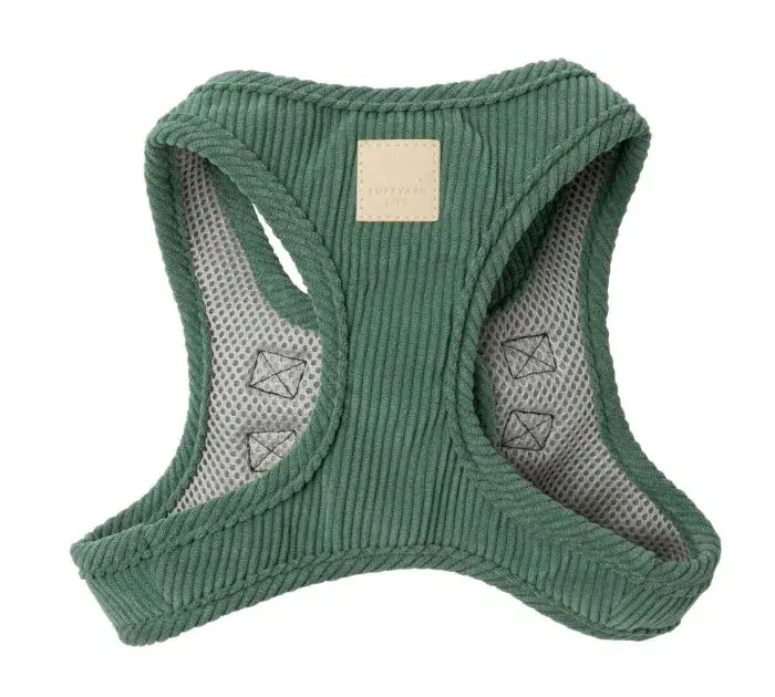 FuzzYard Life Corduroy Step In Harness- Myrtle Green L