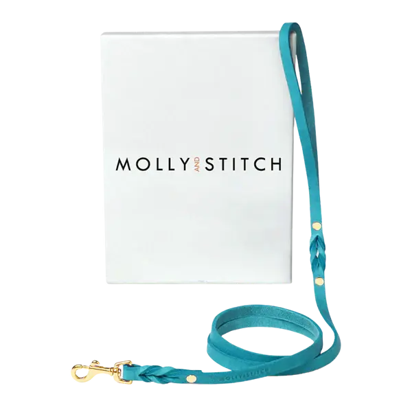 Butter Leather City Dog Leash - Fiji Blue (L)