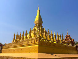 Laos Vientiane Pha That Luang Budist tapınağı