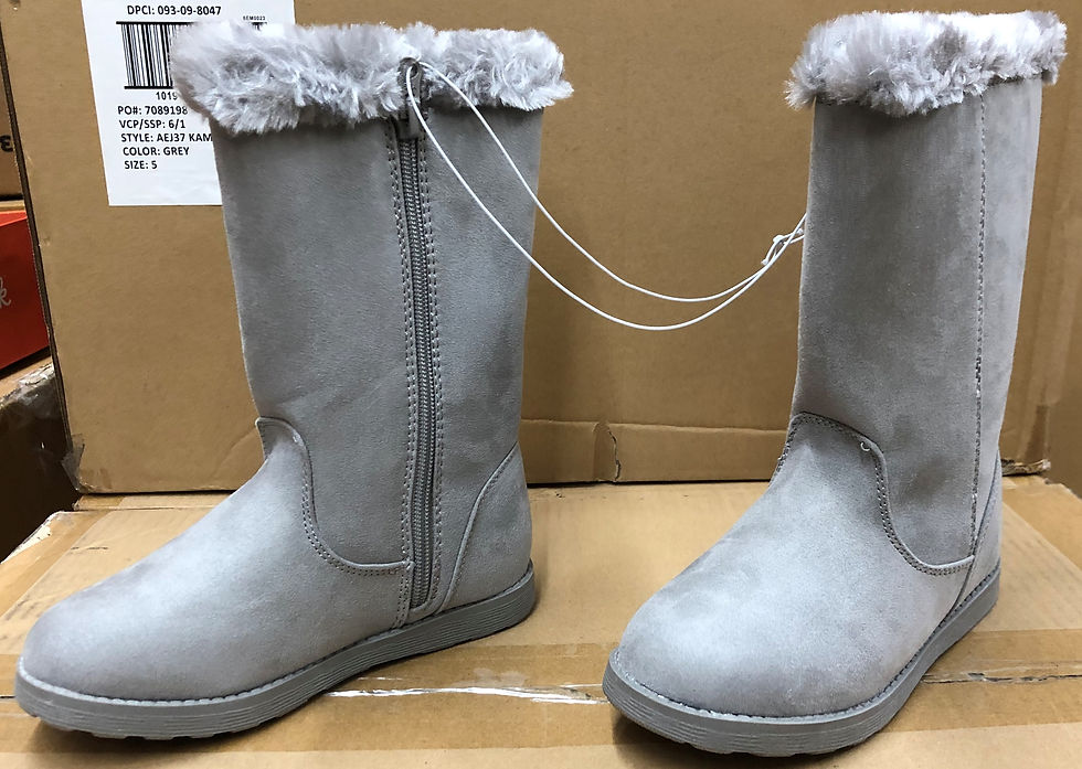 Thumbnail: Pallet of Kids Gray Winter Boots - 90 Pairs - Manifested - New Overstock