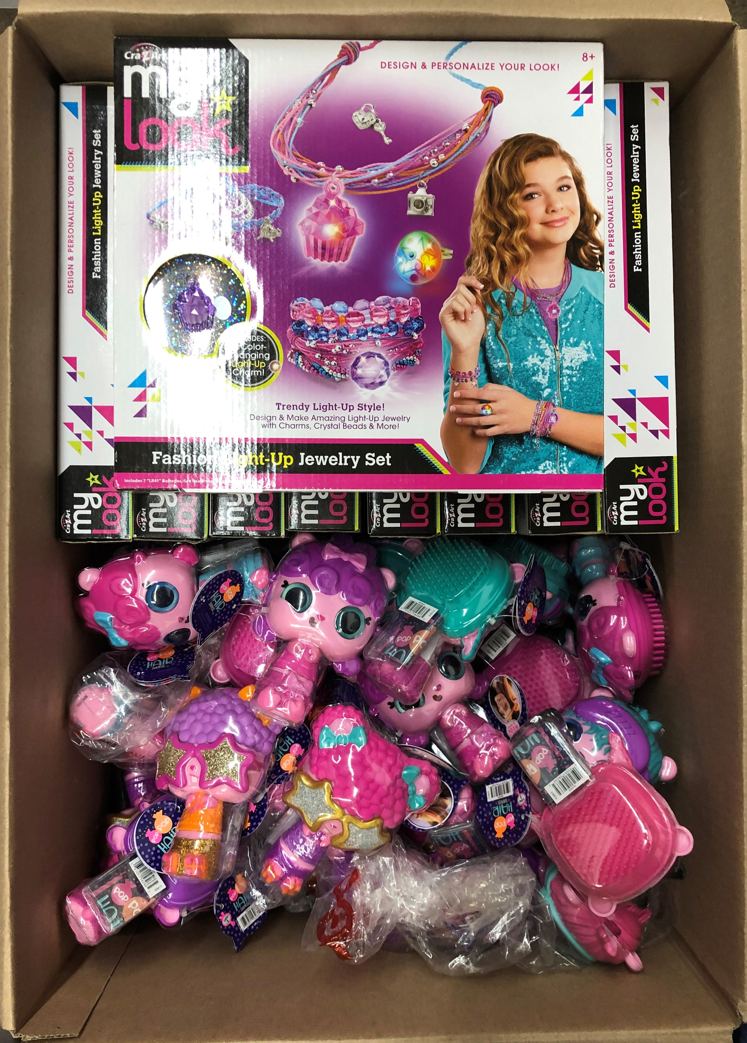 TGT Overstock Toys Case Lot - 57 Units - My Look Jewelry & Pop Pop Hair Surprise