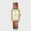 Thumbnail: CLUSE Fluette Leather Nutshell, Sand Texture White, Gold Watch