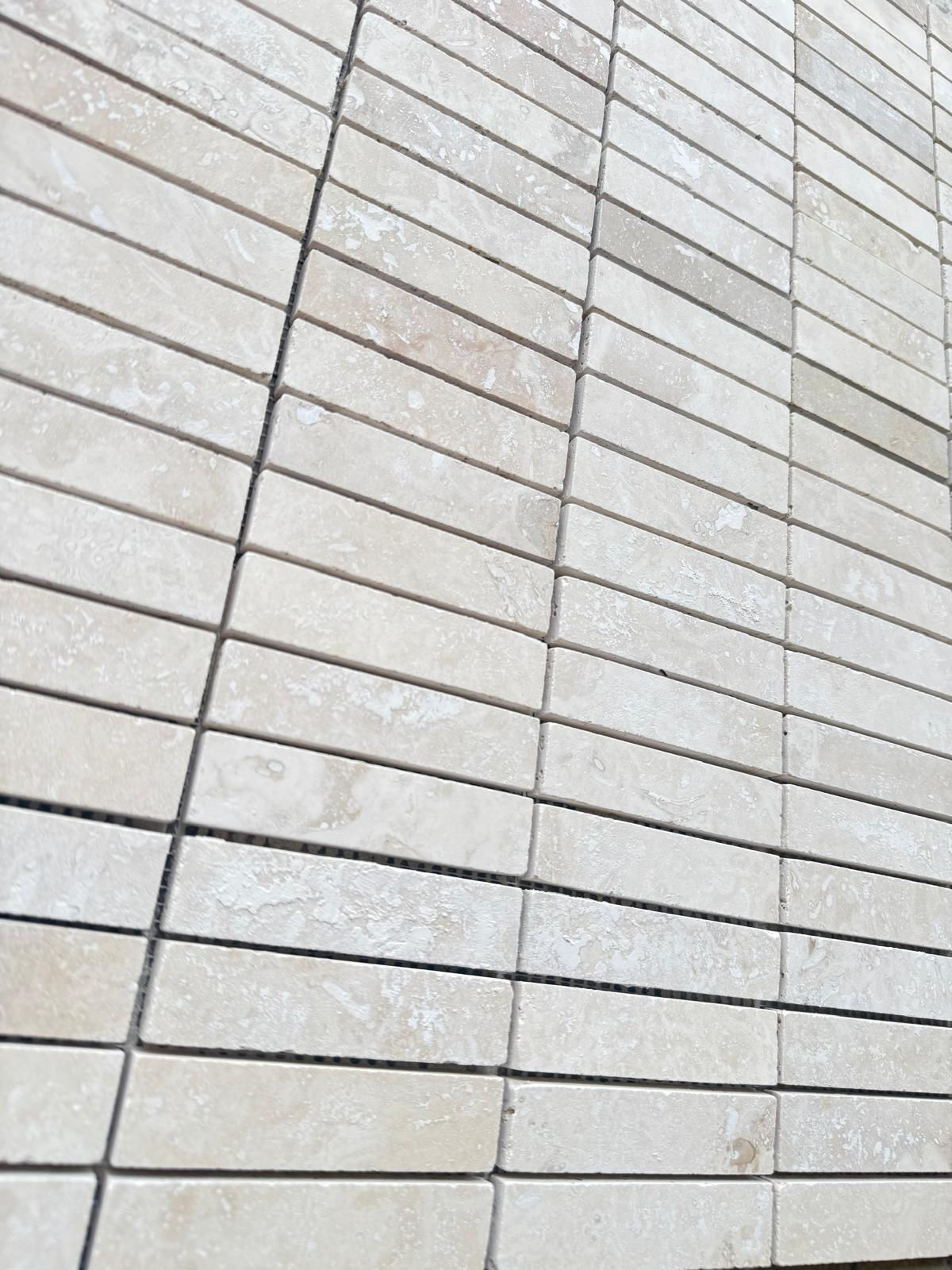 Large Stacked Pattern Ivory Light Filled & Honed Travertine