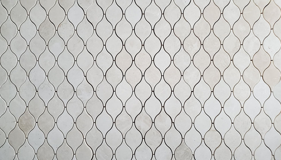 Thumbnail: Lemon Crema Nouva Polished Marble Waterjet Mosaic Tile