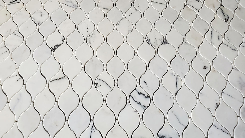 Thumbnail: Lemon Milas Lilac Polished Marble Waterjet Mosaic Tile