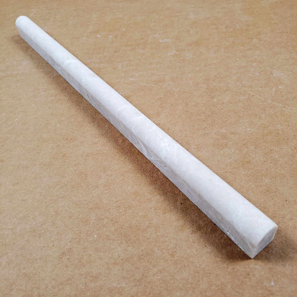 Thumbnail: Pencil Liner Crema Nouva Honed Marble Tile 3/4"x3/4"x12"