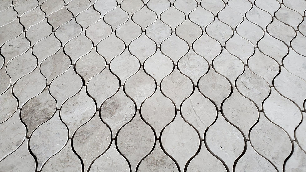 Thumbnail: Lemon Silver Shadow Honed Marble Waterjet Mosaic Tile