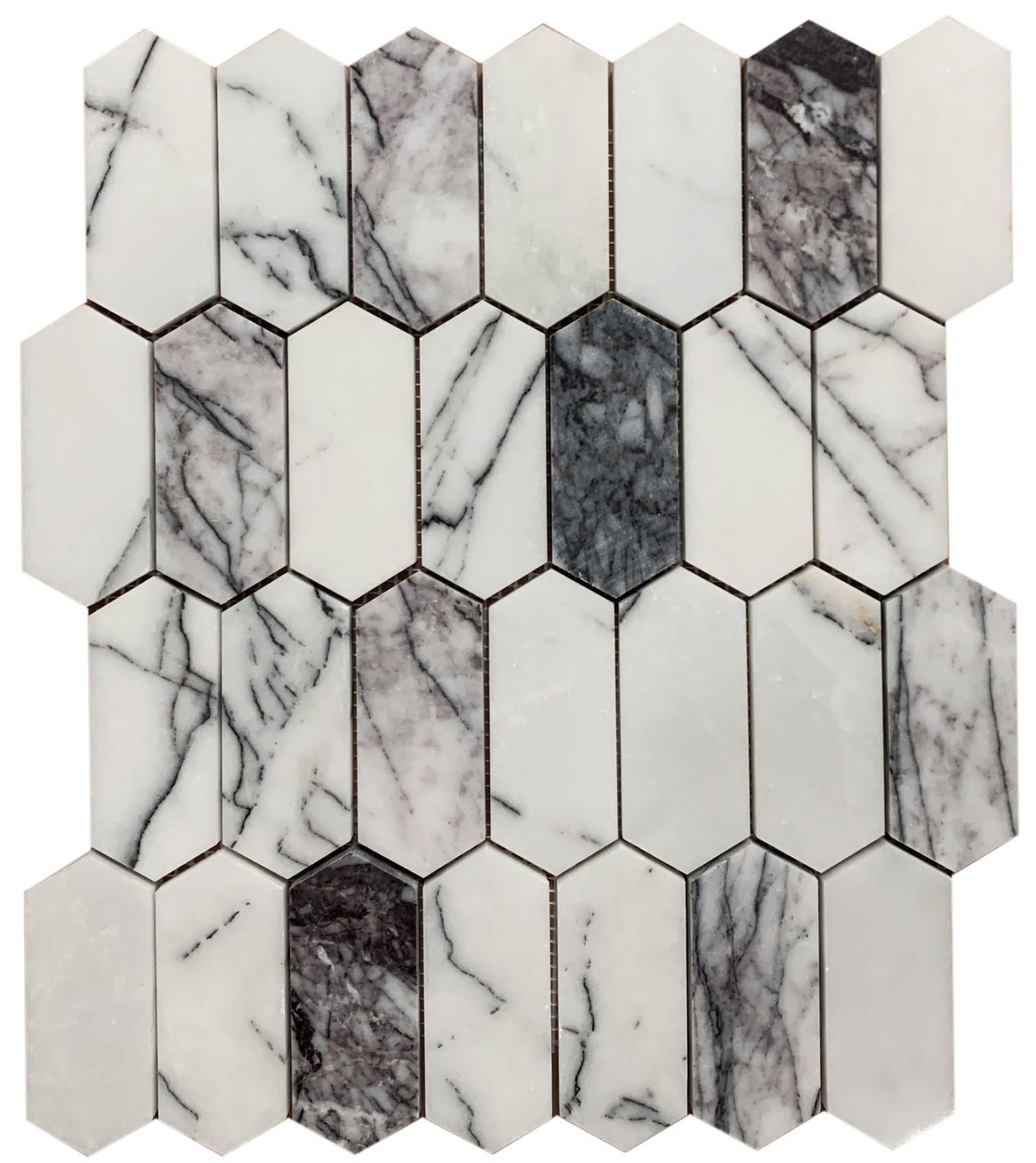 Mini Picket Violet Polished Marble Mosaic Tile
