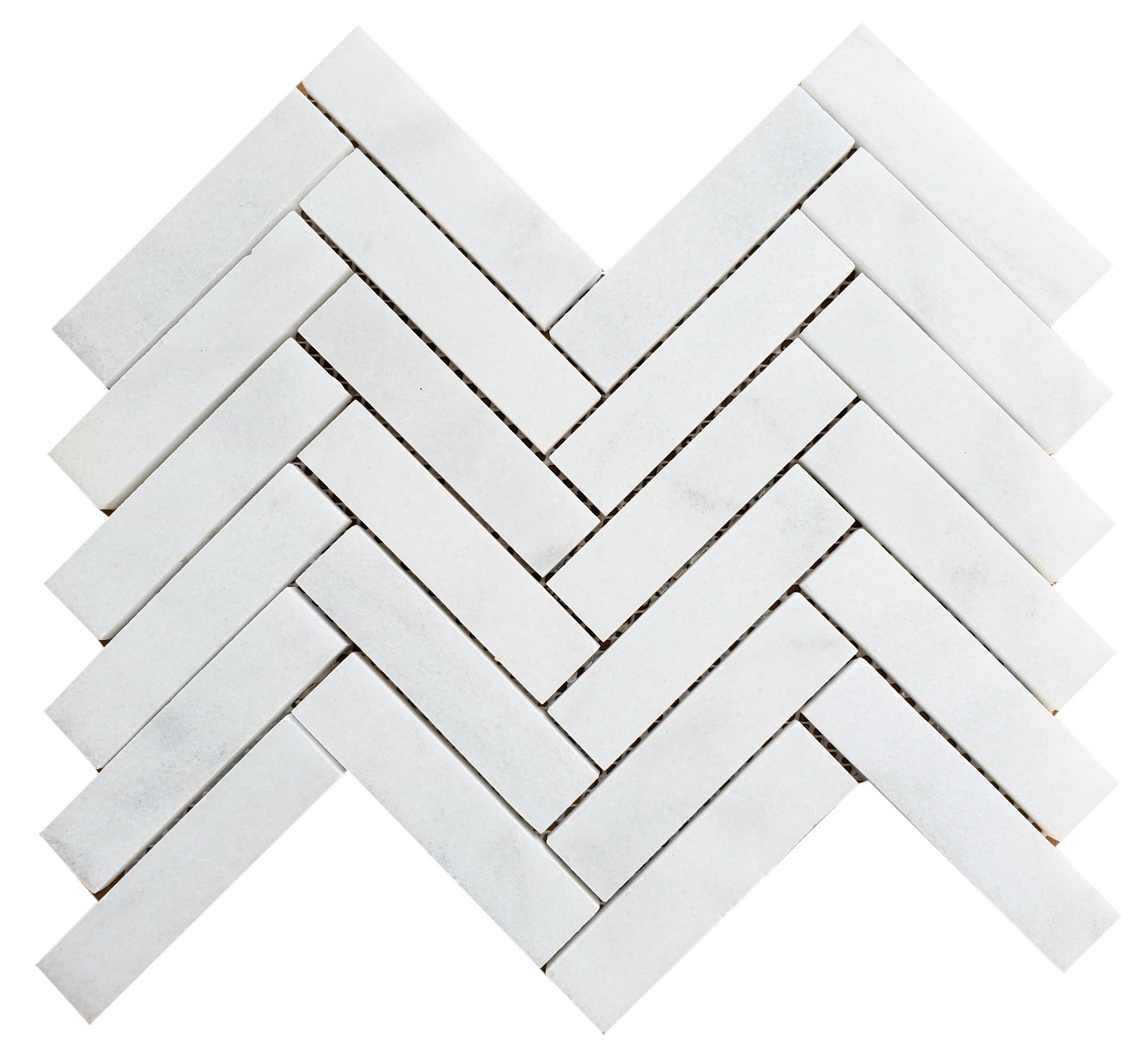 Large Herringbone Dolomit Honed Marble Mosaic Tile