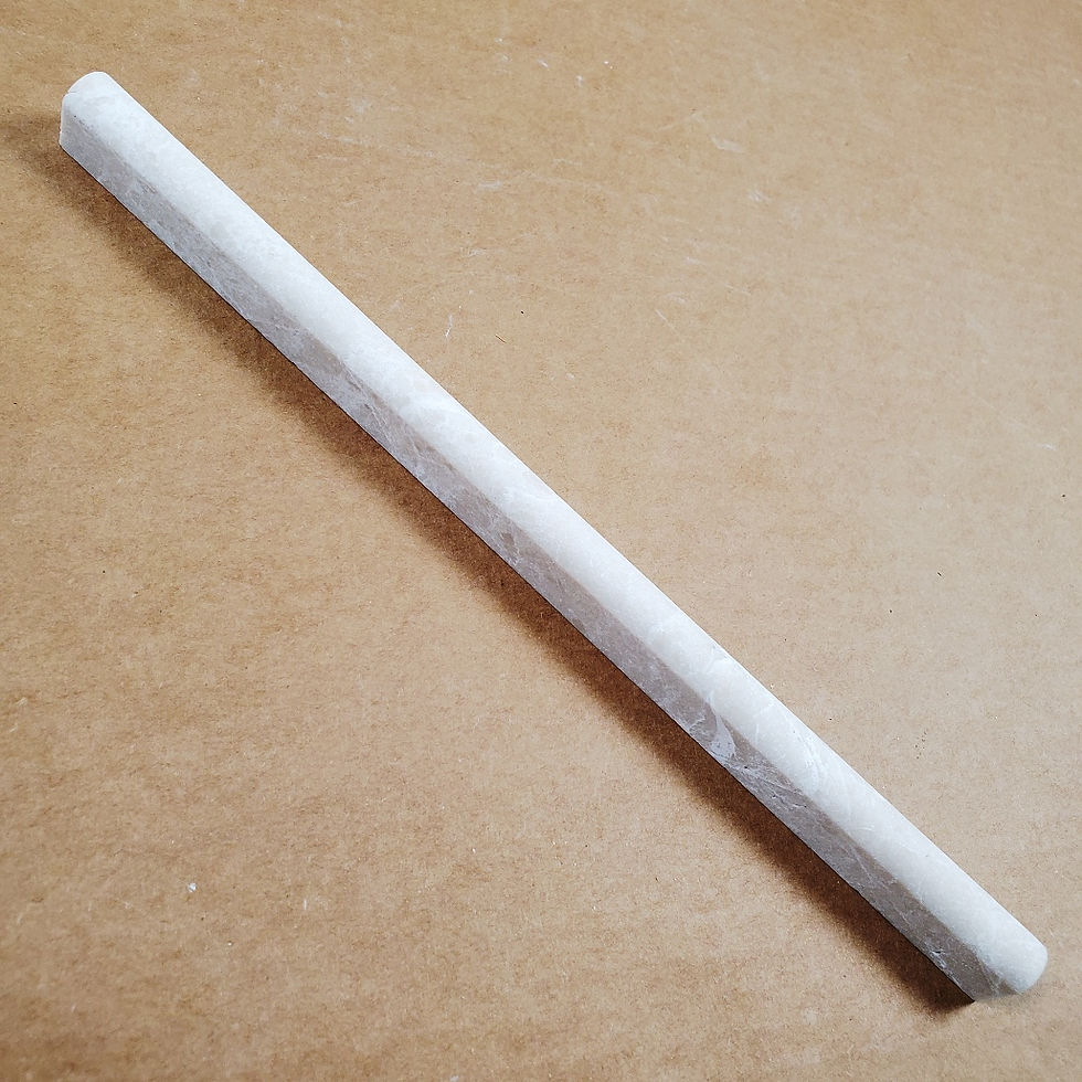 Thumbnail: Pencil Liner Crema Nouva Honed Marble Tile 3/4"x3/4"x12"