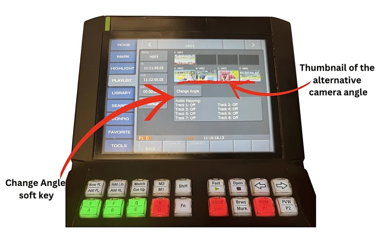 K2 Dyno S replay controller with touchscreen interface – used in live broadcast training
