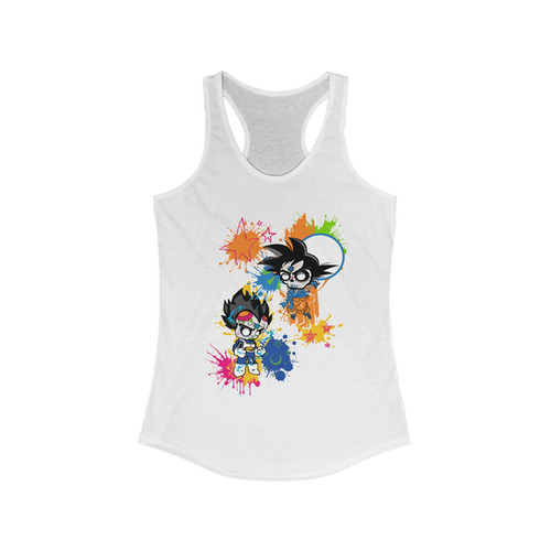 Racerback Tank - Sugar Skull DBZ Goku vs Vegeta Paint Fight