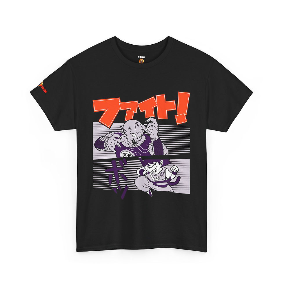 Anime Graphic Tee - Kid Goku vs King Piccolo Design
