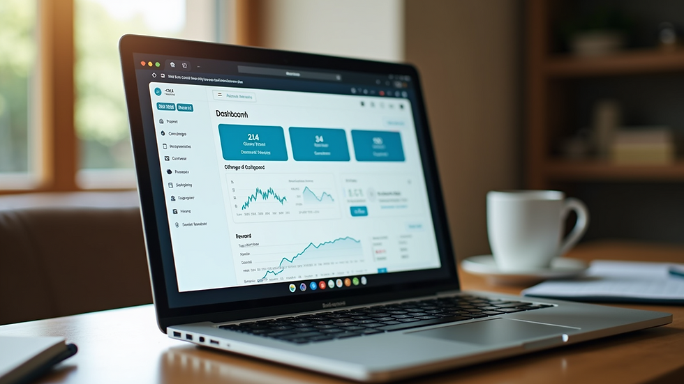 Eye-level view of a laptop screen showing an online rewards dashboard