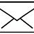 EMAIL ICON VECTOR, BLACK AND WHITE LINE ART, BLACK LINES, WHITE BACKGROUND
