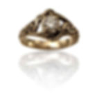 You can see Da'oud's aquatic inspiration in this design, which blends his love of both celtic and organic designs. This ring features a 5mm stone within the swirling waters of the design. This ring measures 10.3mm in the center front and 2.8mm around the band.
We have several variations of this design with a wider band (RS-53) or featuring stones from 3mm (RS-3b) to 6mm (RS-3a) wide, depending on your preferences, as well as a 3 stone version (RS-3c).
This setting can accommodate a faceted or cabochon stone.
Catalogue Number RS-3