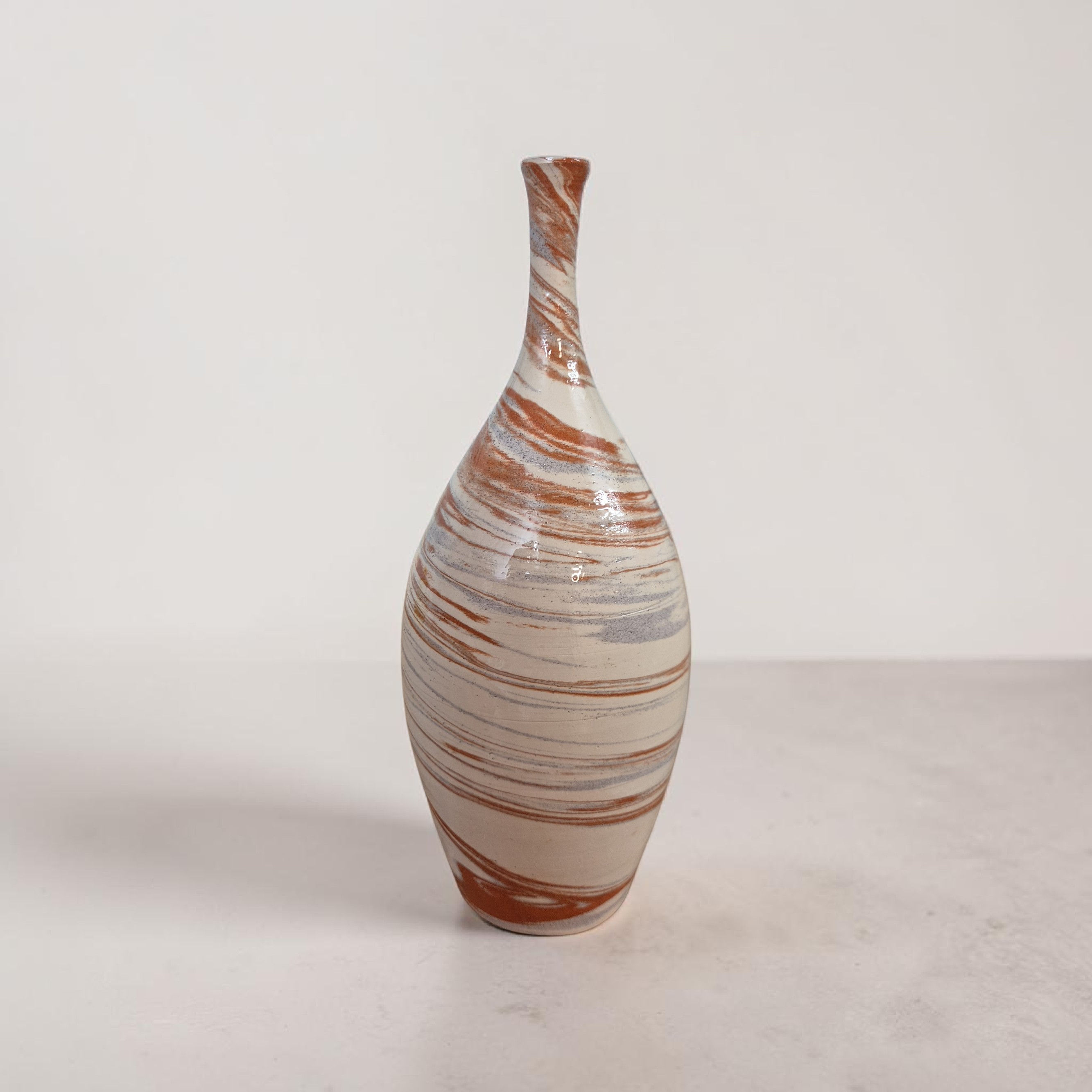 Crater series C1500-12 Glazed Marble Vase h28.5