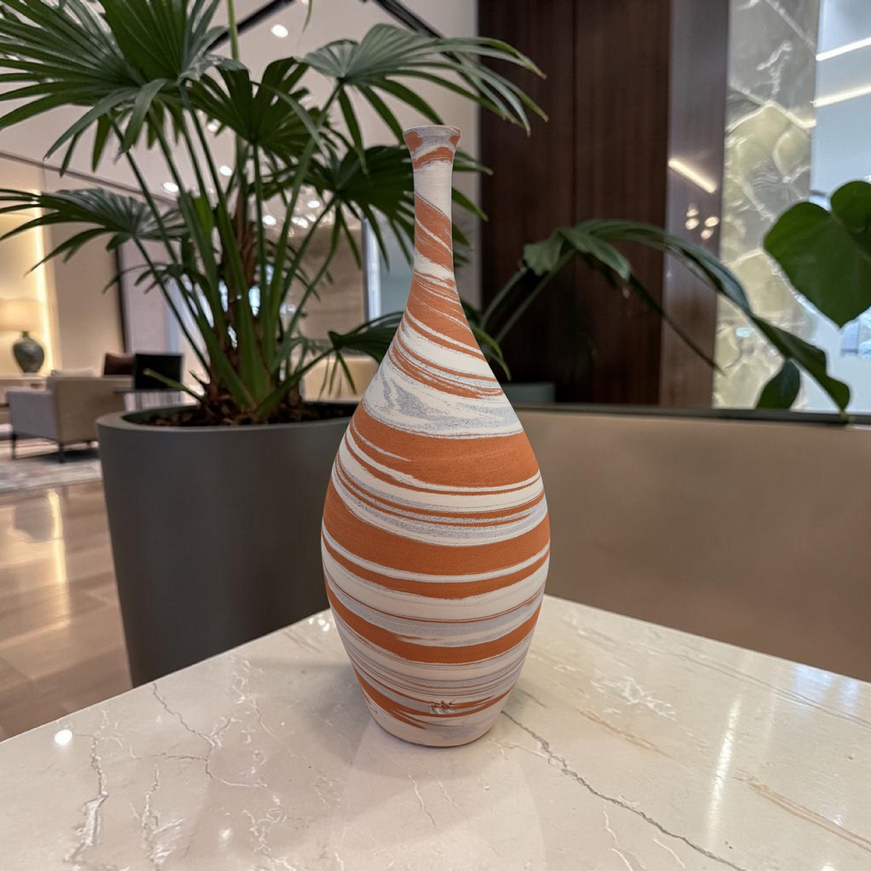 Crater series C1500-11 Marble Vase h30
