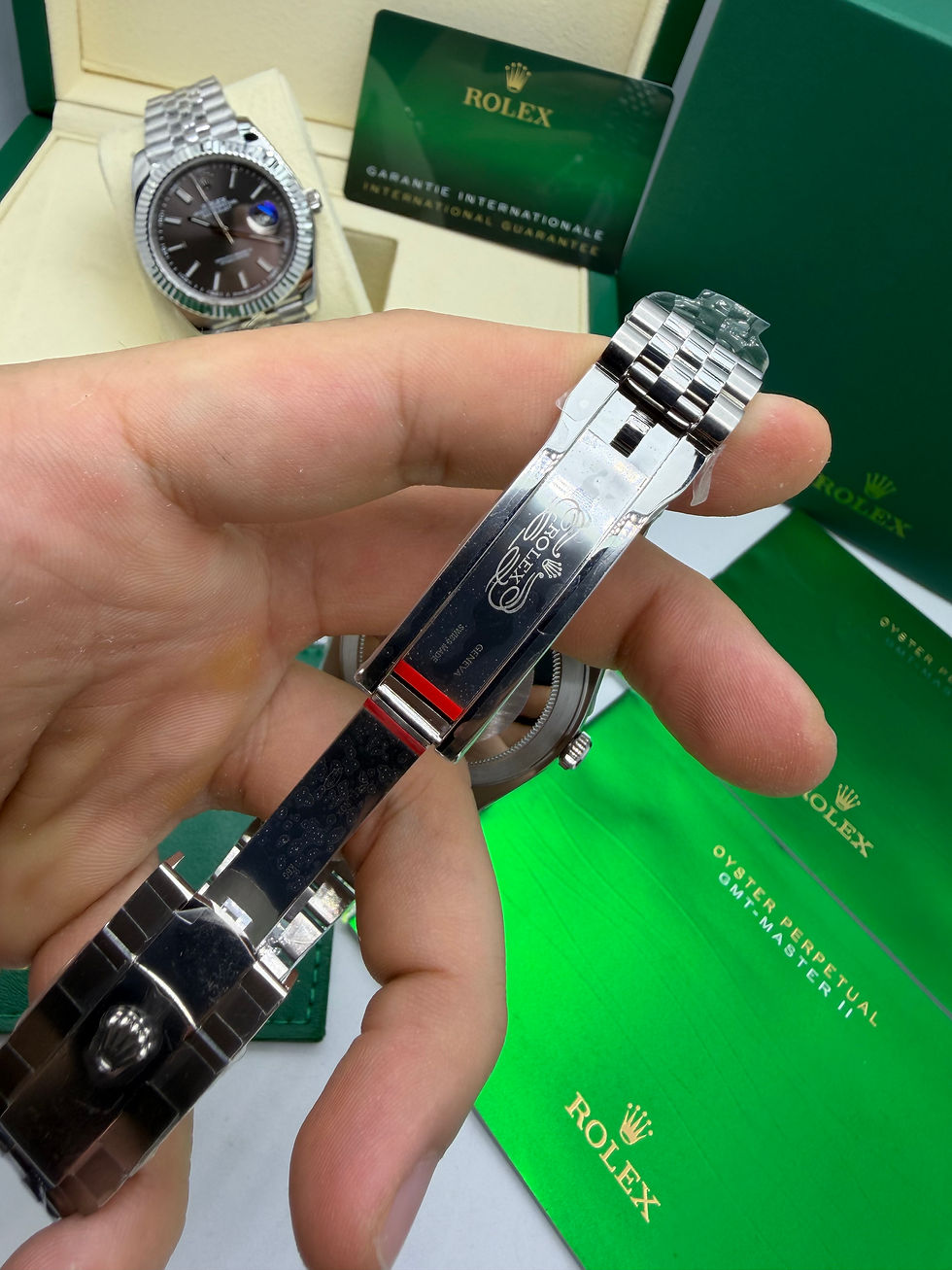 Miniatura: Rolex Datejust Aço 41mm, Mostrador Preto, Pulseira Jubilee - CLONE