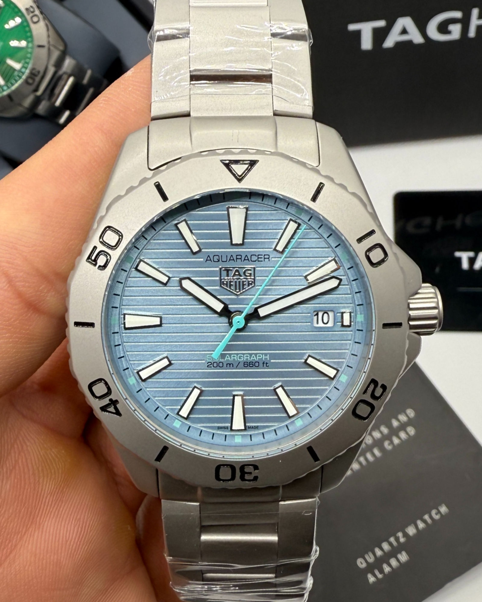 Tag Heuer TAG Heuer Aquarecer 300 Solargraph , 41mm, Aço, Mostrador Azul