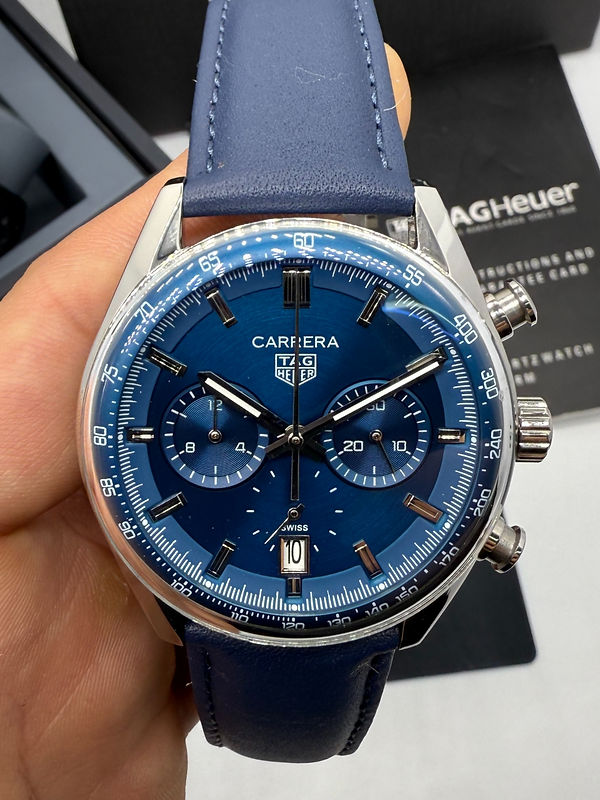 TAG Heuer Carrera Chronograph Aço 39mm - Azul -