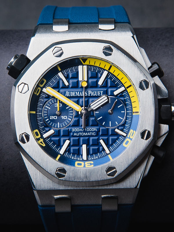 Audemars Piguet Royal Oak Offshore 43mm Aço Mostrador Azul Bezel Aço