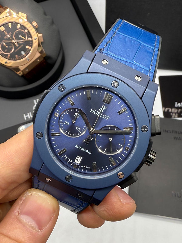 Hublot Vendome Classic Chrono 45mm Aço/OxBlue Mostrador Azul