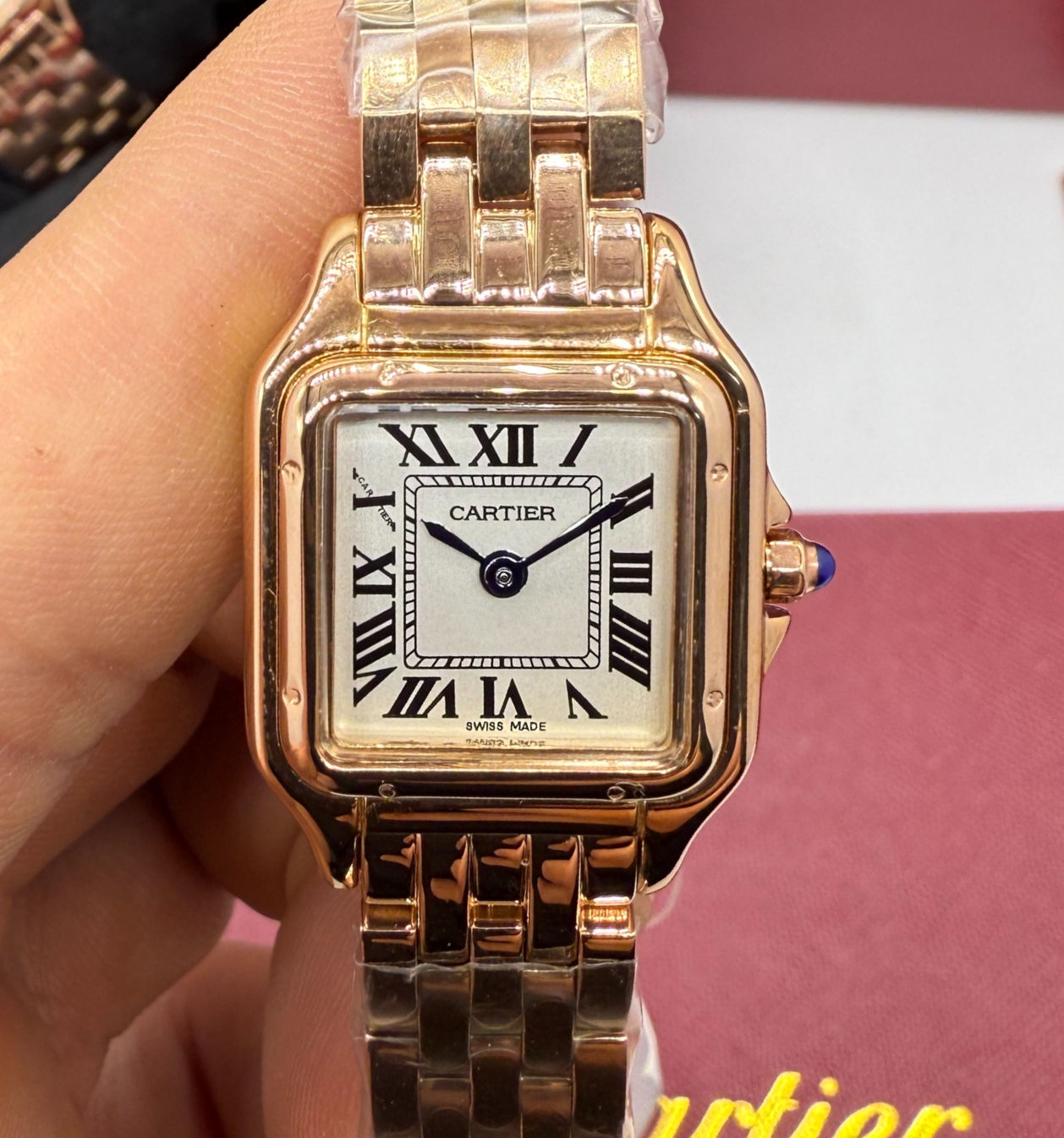 Cartier Panthère - Aço/Rose - 23mm/29mm - Mostrador Branco