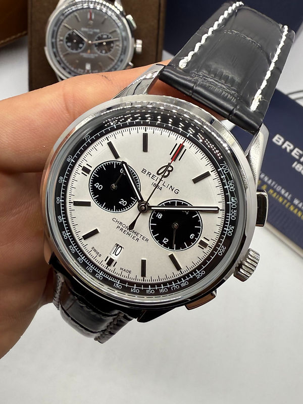 Breitling Premier Aço Chrono 42mm Pulseira Couro