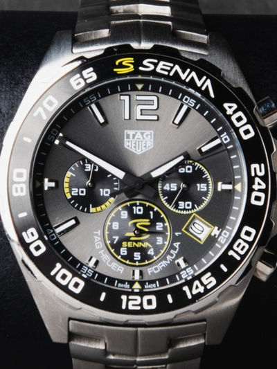 Tag Heuer F1 SENNA, 43mm Aço, Mostrador Cinza Bezel, Fixo