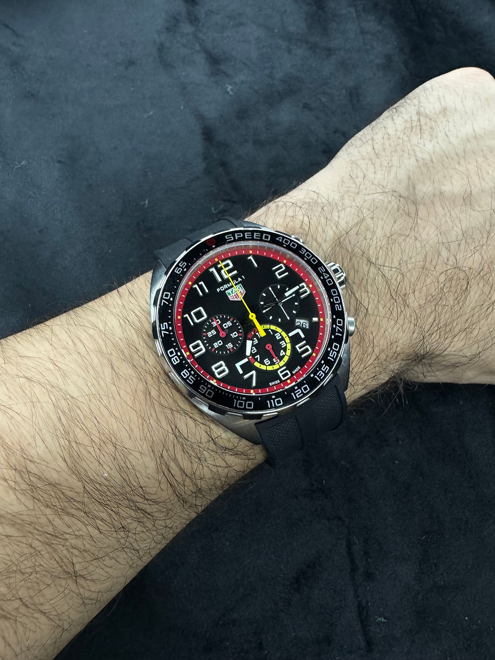 Thumbnail: Tag Heuer F1 Cronometro 42mm Aço Mostrador Preto Luneta Preta