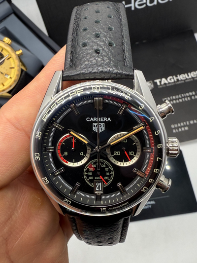 TAG Heuer Carrera Chronosprint x Porsche - Aço 42mm - Preto