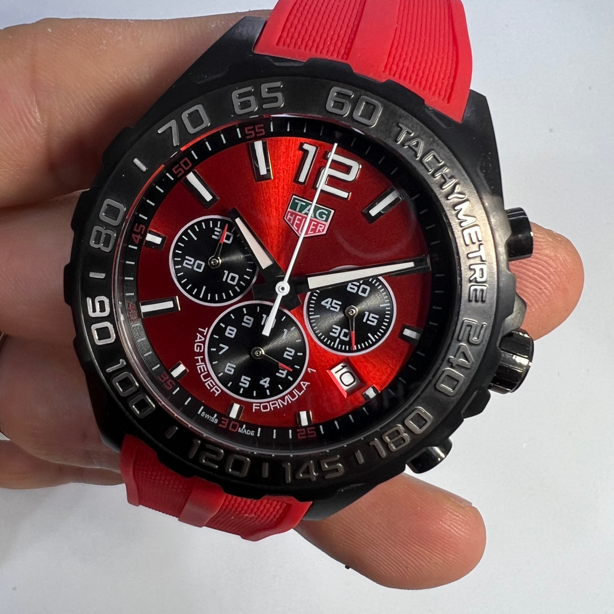 TAG Heuer F1 Cronometro 42mm Aço, Pulseira de Borracha