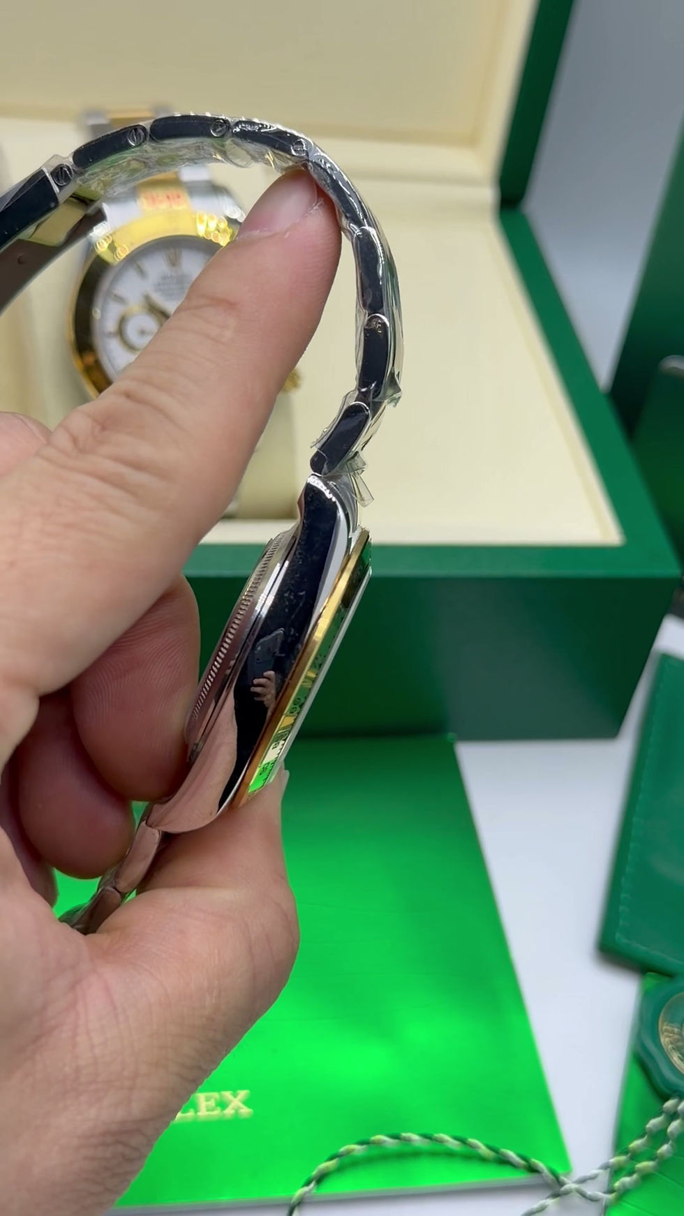 Miniatura: Rolex Daytona 40mm Aço/Dourado, Mostrador Preto
