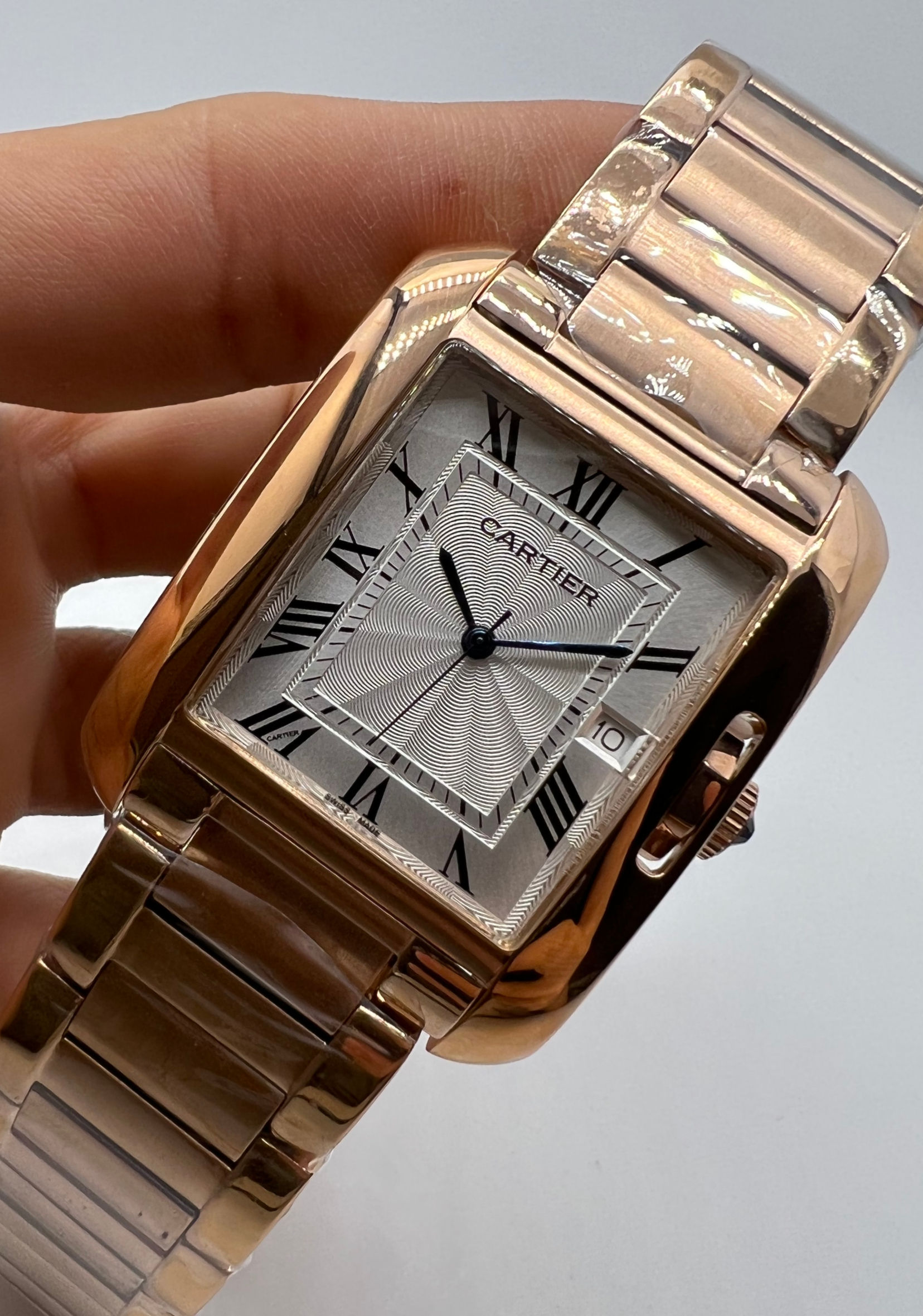 Cartier Relógio Tank Française Aço/Rose 39mm