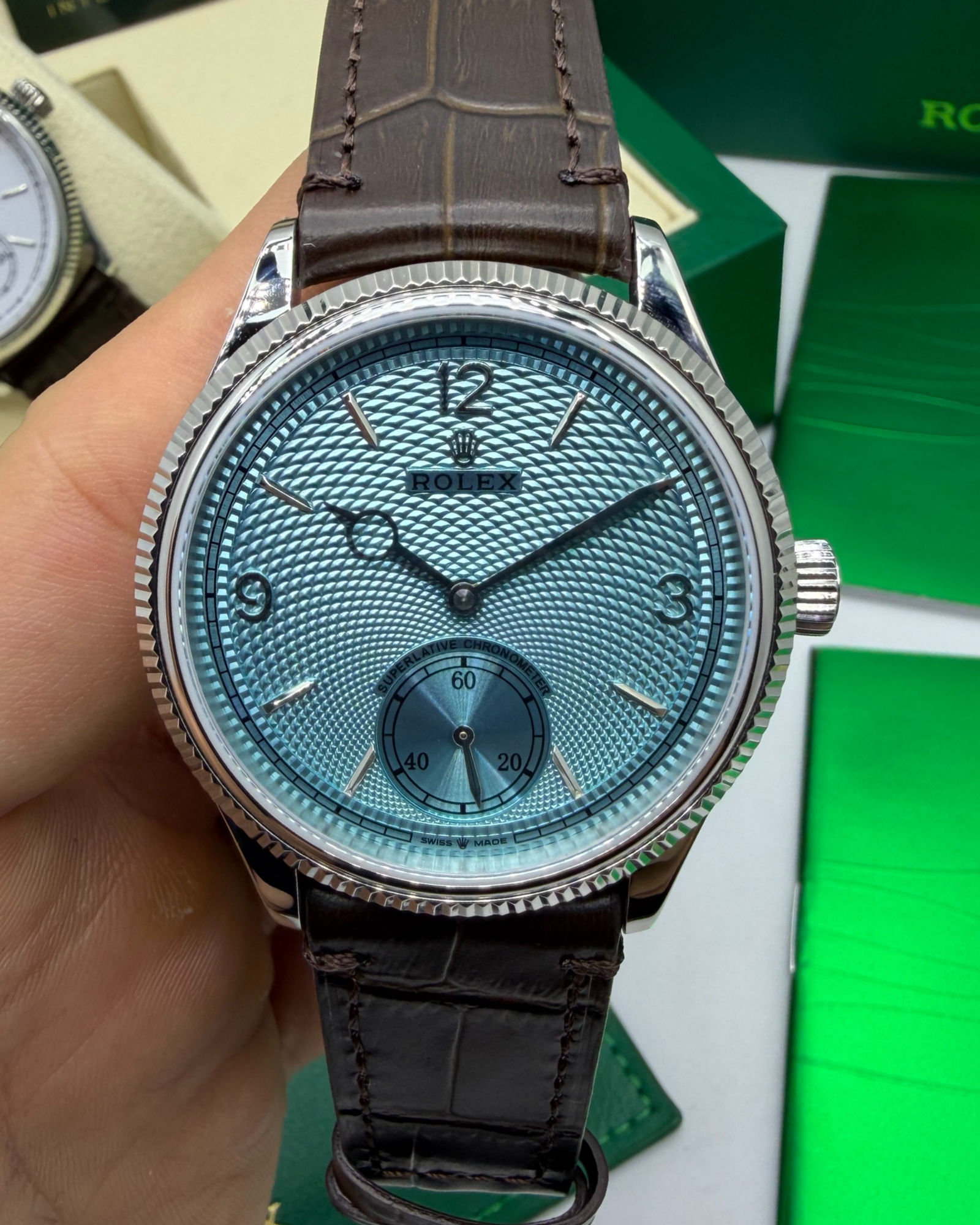 Rolex Rolex Oyster 1908 - Mostrador Azul 39mm - Pulseira Couro