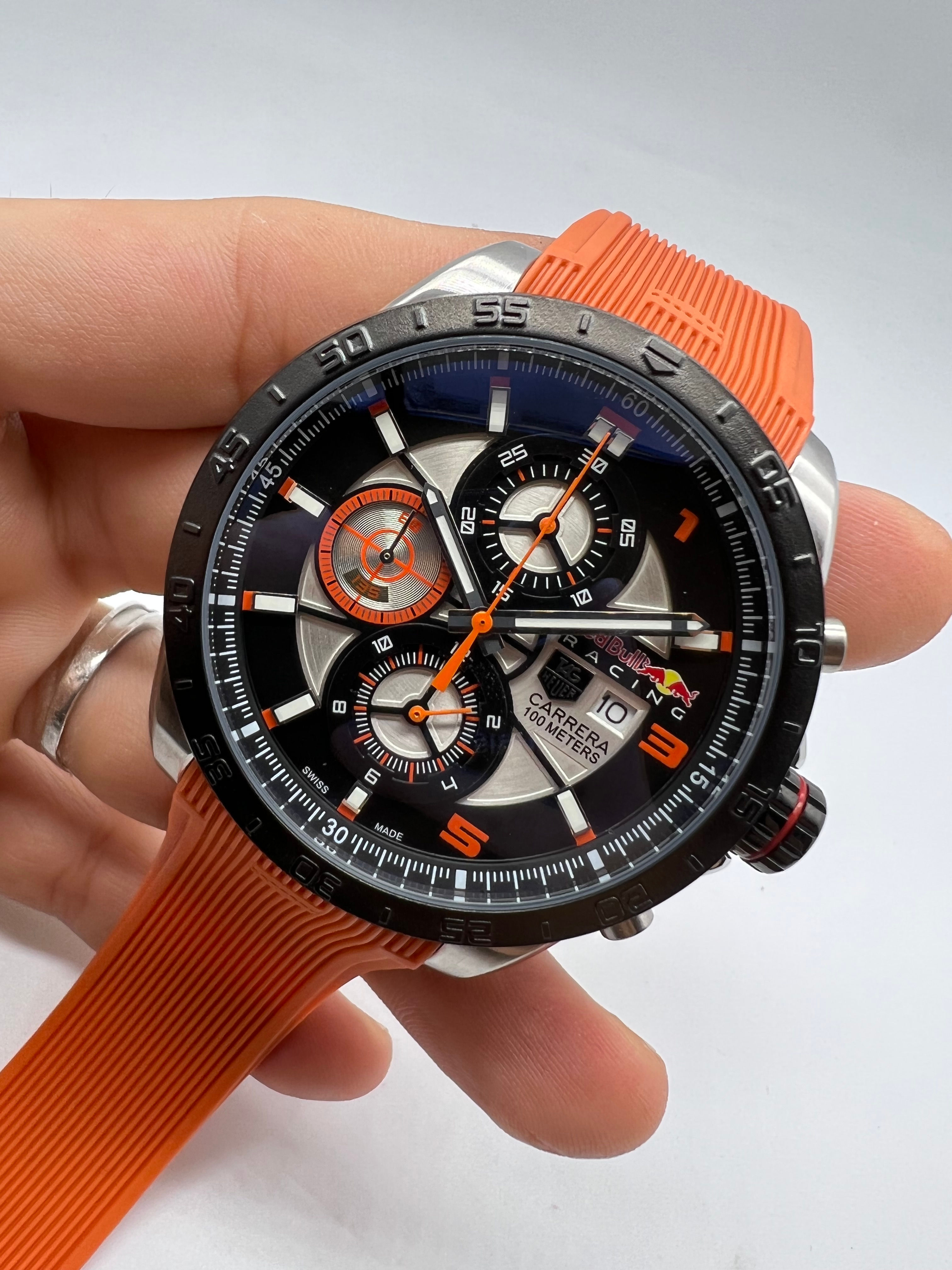 TAG Heuer Carrera RedBull Aço 43mm Mostrador Preto