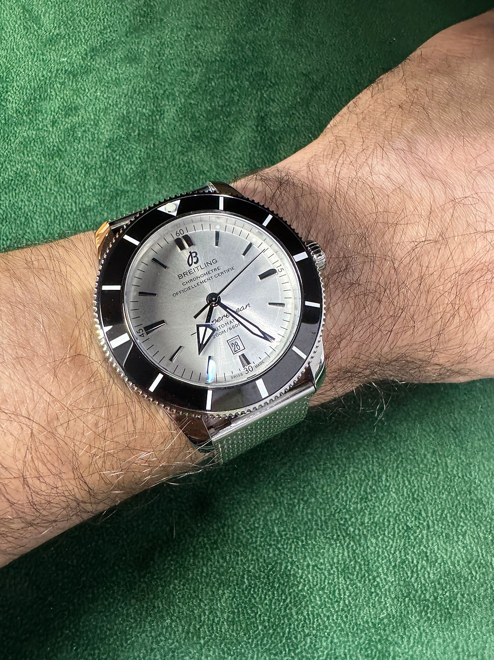 Miniatura: Breitling Superocean Aço 44mm Mostrador Prata Bisel Preto