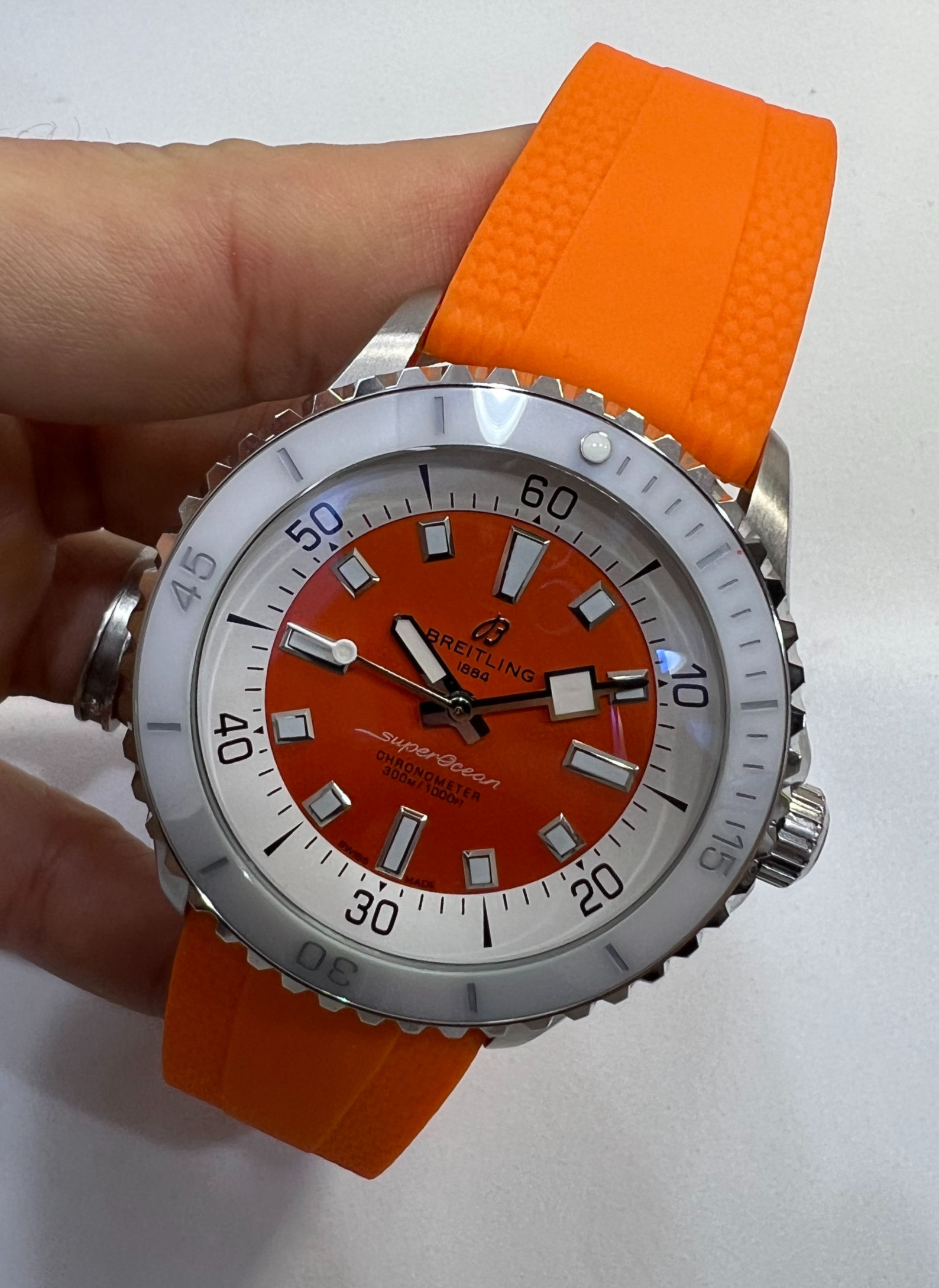 Breitling SuperOcean Aço 42mm Pulseira Borracha