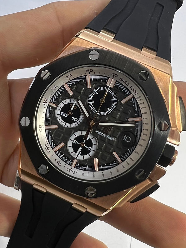 Audemars Piguet Royal Oak Offshore 44mm Mostrador Preto Bezel Aço