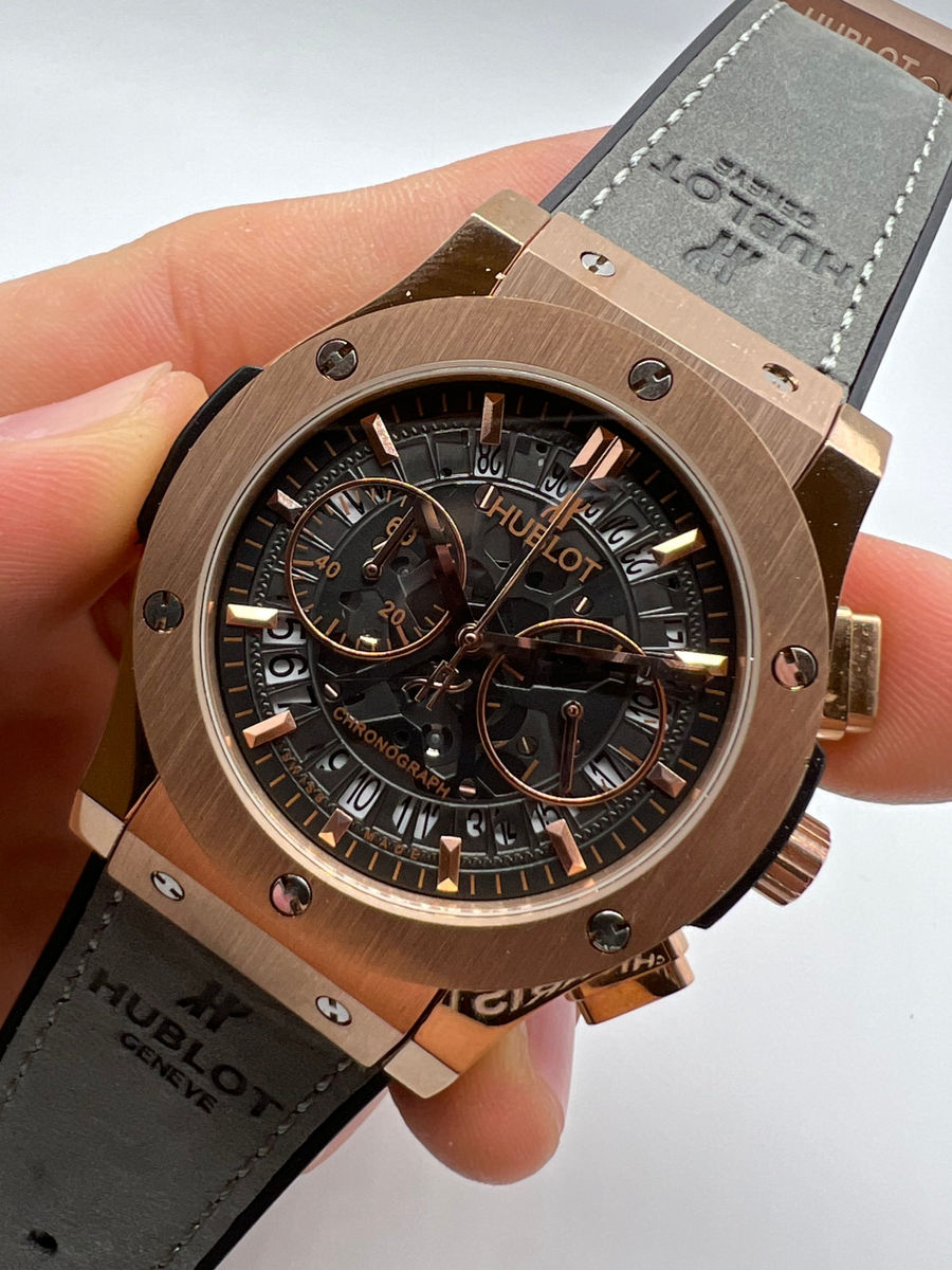 Hublot Classic Chrono Rosè 45mm Mostrador Preto