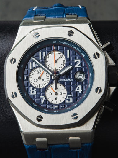 Audemars Piguet Royal Oak Offshore 42mm Mostrador Azul Bezel Aço